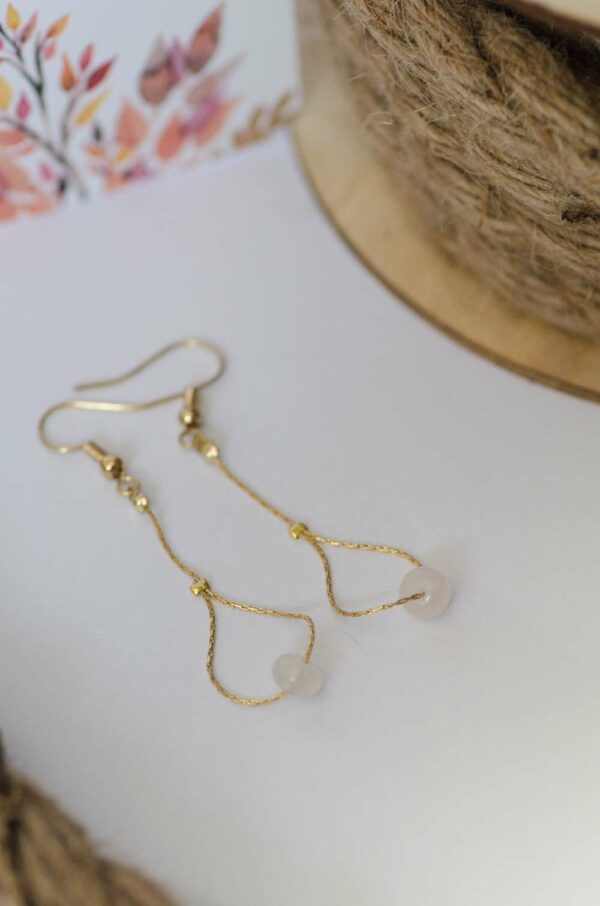 boucles d'oreilles pendante en quartz