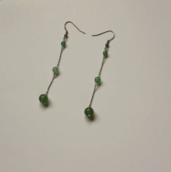 boucles d'oreilles longues en aventurine