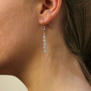 BOUCLES D'OREILLES LINEAIRE EN PERLE BLEU CIEL