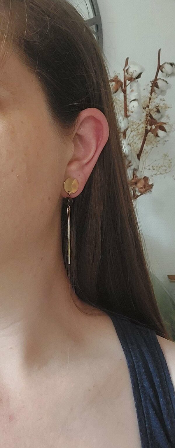 boucles d'oreilles de caractère avec perle oeil de taureau