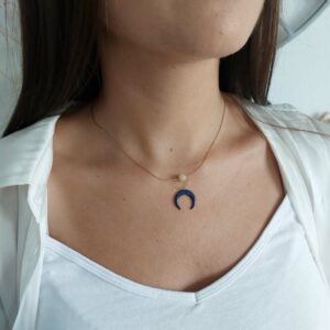 collier totale lune avec la pierre de lune et la demi lune