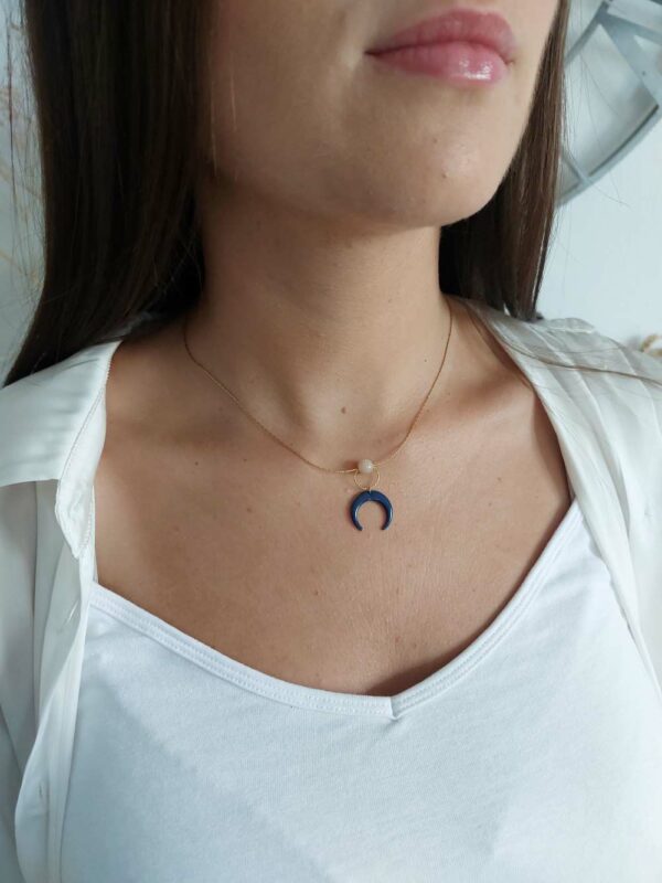 collier totale lune avec la pierre de lune et la demi lune