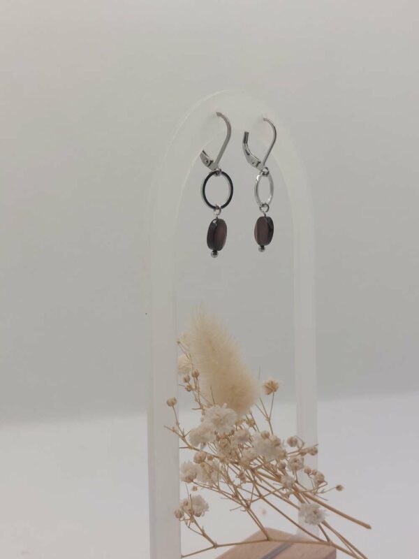 boucles d'oreilles avec cercle et perle de nacre