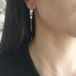 boucles d'oreilles avec 3 jolie cœurs de ncre