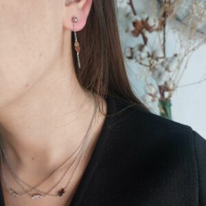 boucles d'oreilles pendante avec nacre