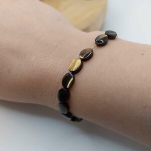 bracelet en perle de nacre marron