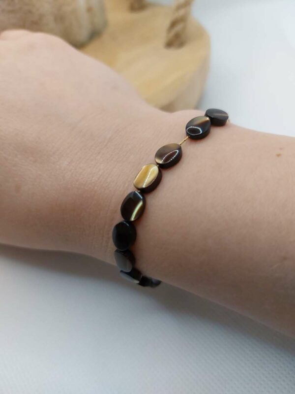 bracelet en perle de nacre marron