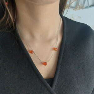 collier double rang en argenté