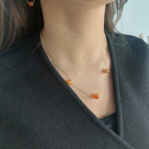 collier en acier inoxydable doré mi longueur