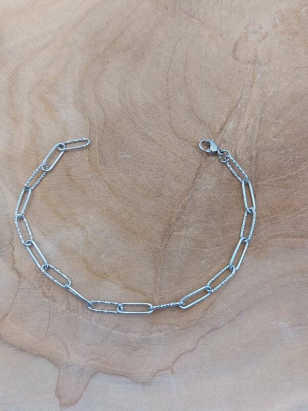 bracelet trombone avec maille strié