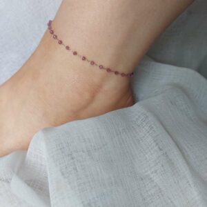 BRACELET DE CHEVILLE AVEC PERLE DE TOURMALINE