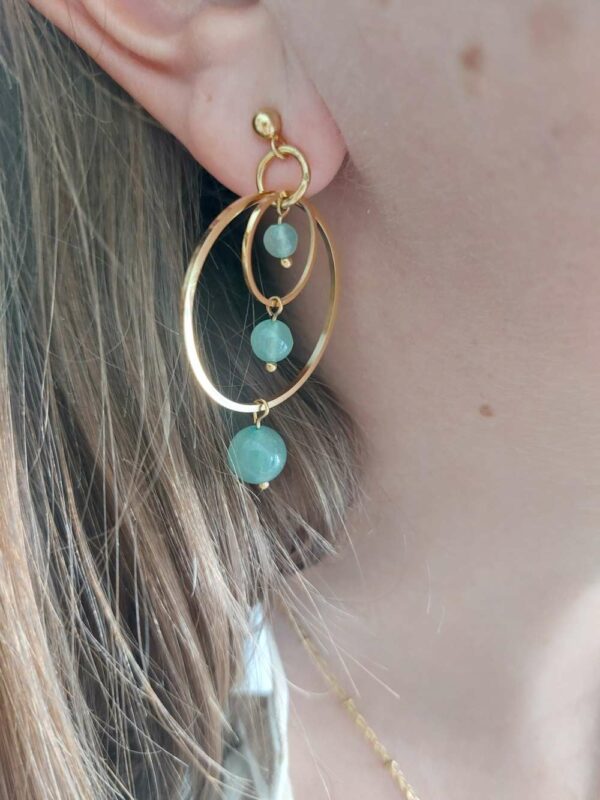 boucles d'oreilles avec perles d'aventurine