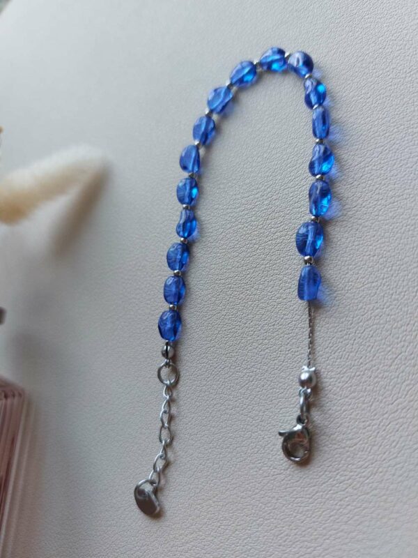 perle bleu foncé et perle argenté
