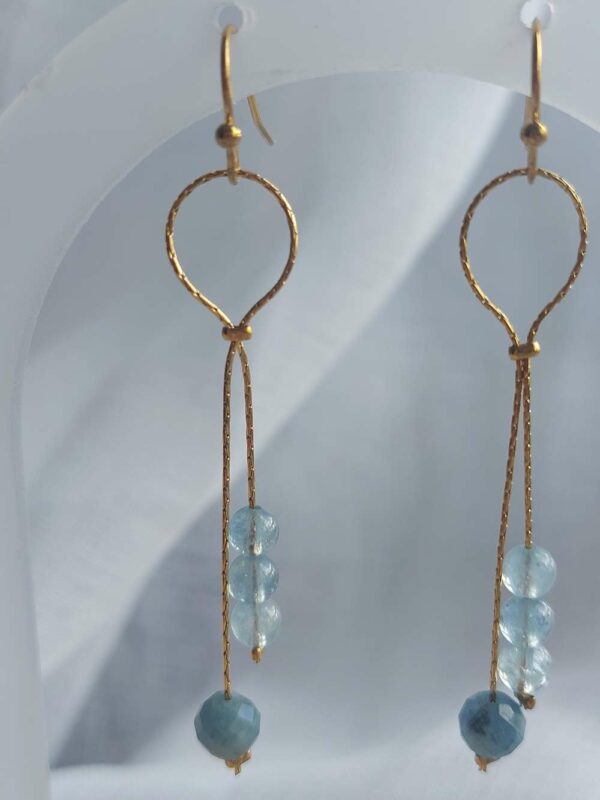 boucles d'oreilles originales aigue marine