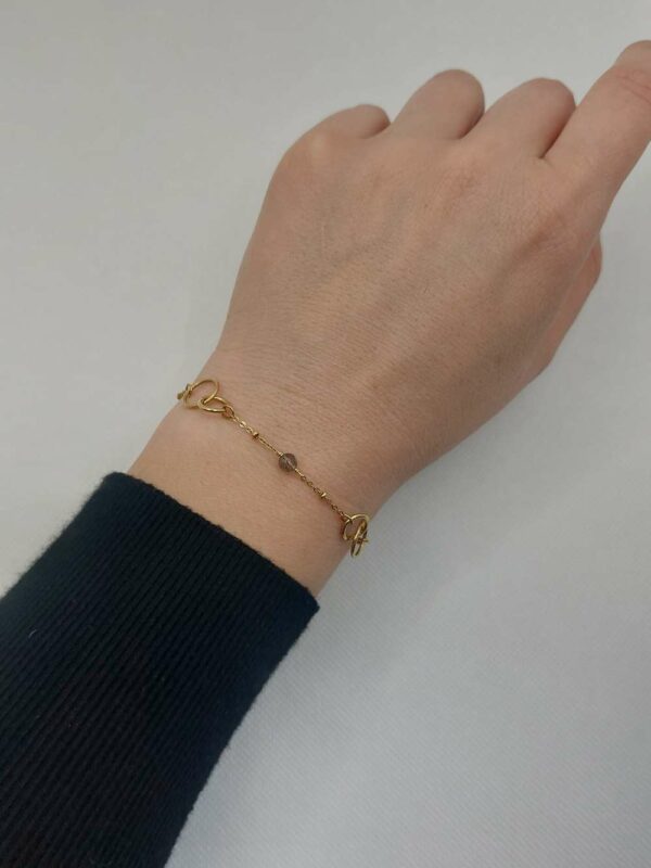 bracelet avec labradorite et anneaux