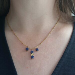 collier en étoile lapis lazuli et doré