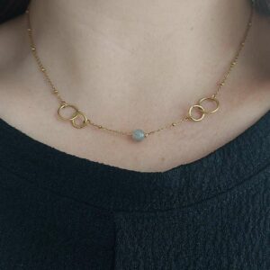 collier porter, ce ras de cou avec au centre la labradorite