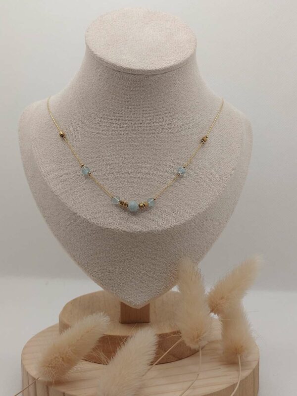 collier en aigue marine très fin