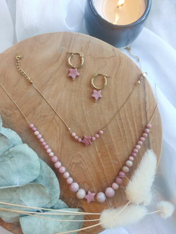 ensemble en pierre rhodonite