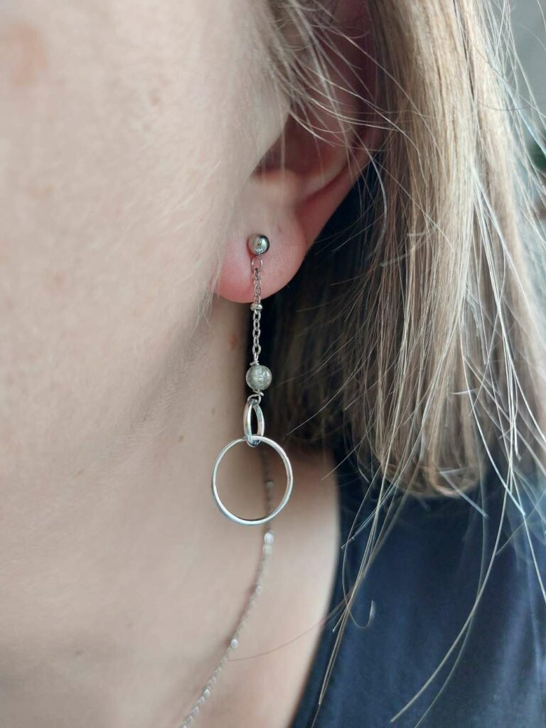 boucles d'oreille en labradorite