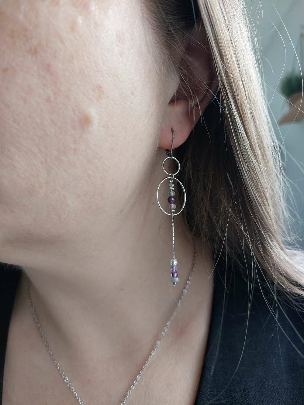 boucles d'oreilles longue et légère