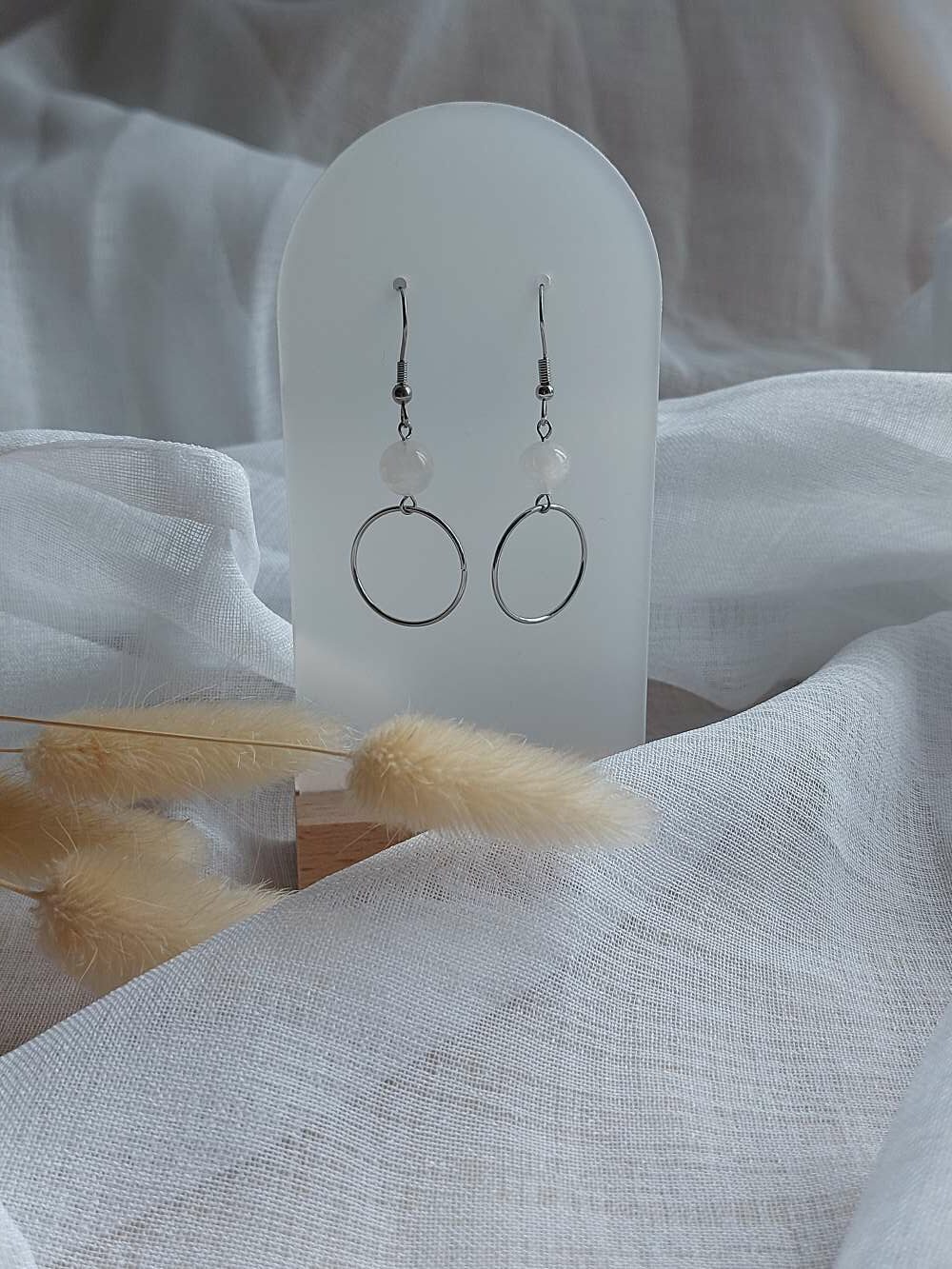 boucles d'oreilles pendantes avec anneau