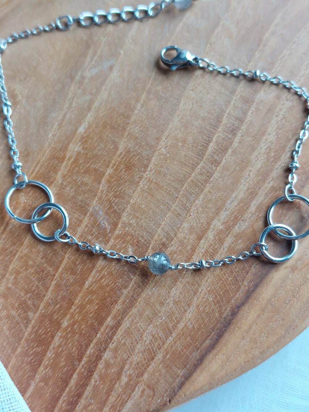 bracelet avec pierre naturelle de labradorite