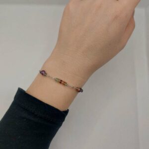 bracelet en fluorite porté