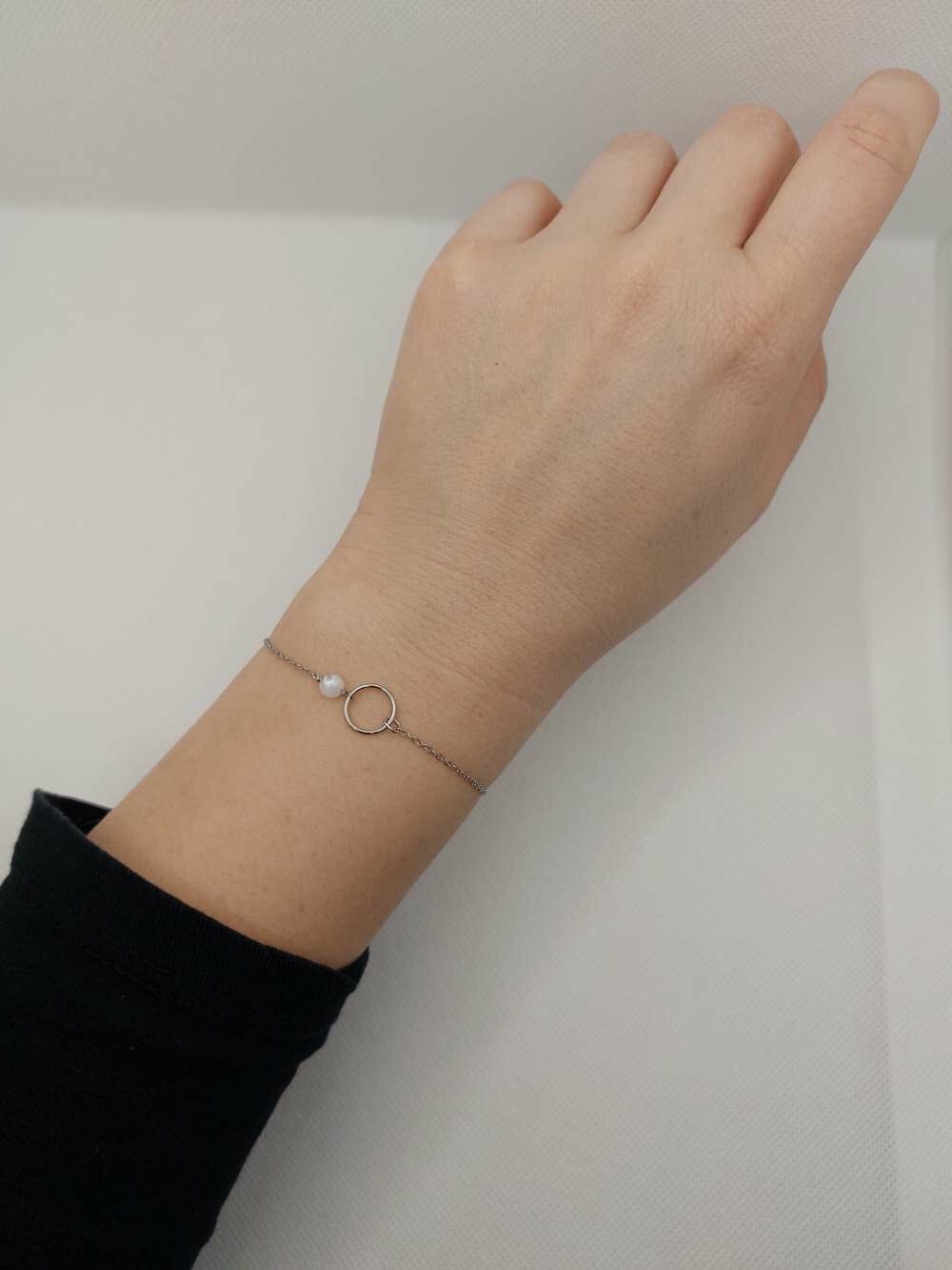bracelet pierre de lune et cercle