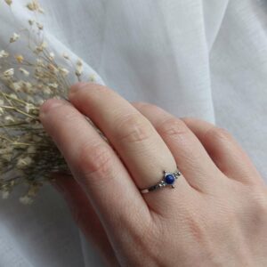 bague argenté en lapis lazuli