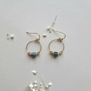 boucles d'oreilles crochet avec cercle en acier inoxydable doré