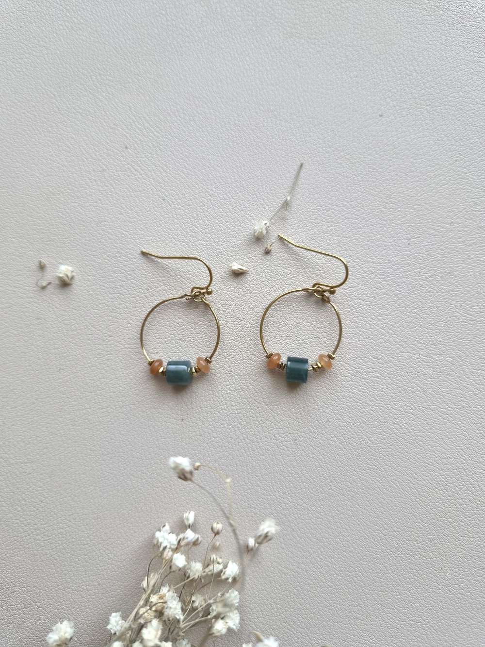 boucles d'oreilles crochet avec cercle en acier inoxydable doré