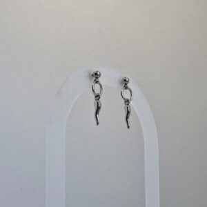 boucles d'oreilles en acier inoxydable argenté avec piment