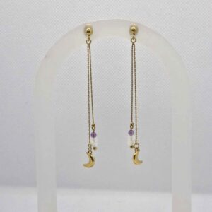 Boucles d'oreilles pendantes avec lune
