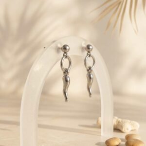 boucles d'oreilles argenté avec piment