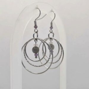 boucles d'oreilles argenté avec cercle