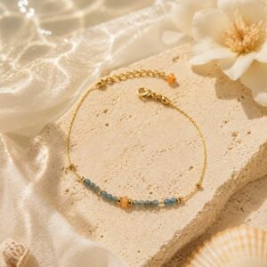 Bracelet femme en acier inoxydable et aventure et jade