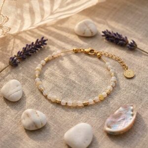 bracelet en pierre de lune et opale