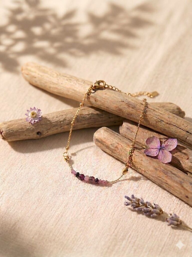 BRACELET EN TOURMALINE ET GRENAT DES PIERRE DE PROTECTION