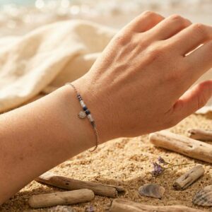 bracelet avec sodalite et aigue marine