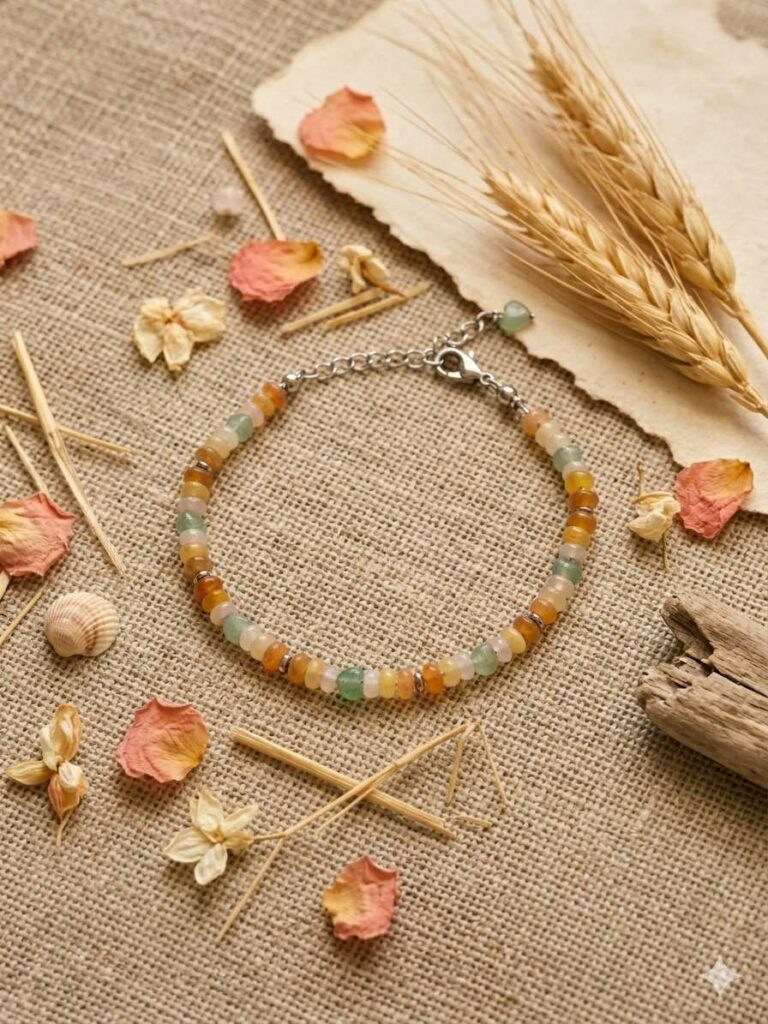 Bracelet argenté en pierre