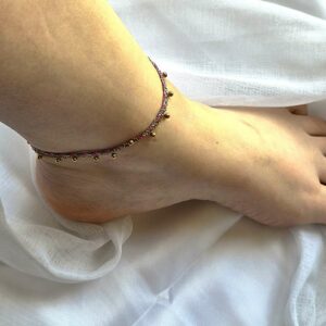 Bracelet de cheville femme en double rang