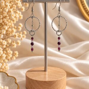boucles d'oreilles argenté très légères et originale