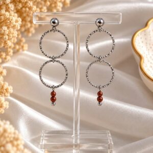 boucles d'oreilles argenté originale fait main