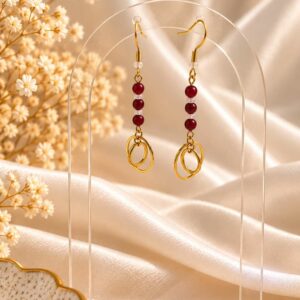 boucles d'oreilles en pierre naturelle en cornaline et citrine
