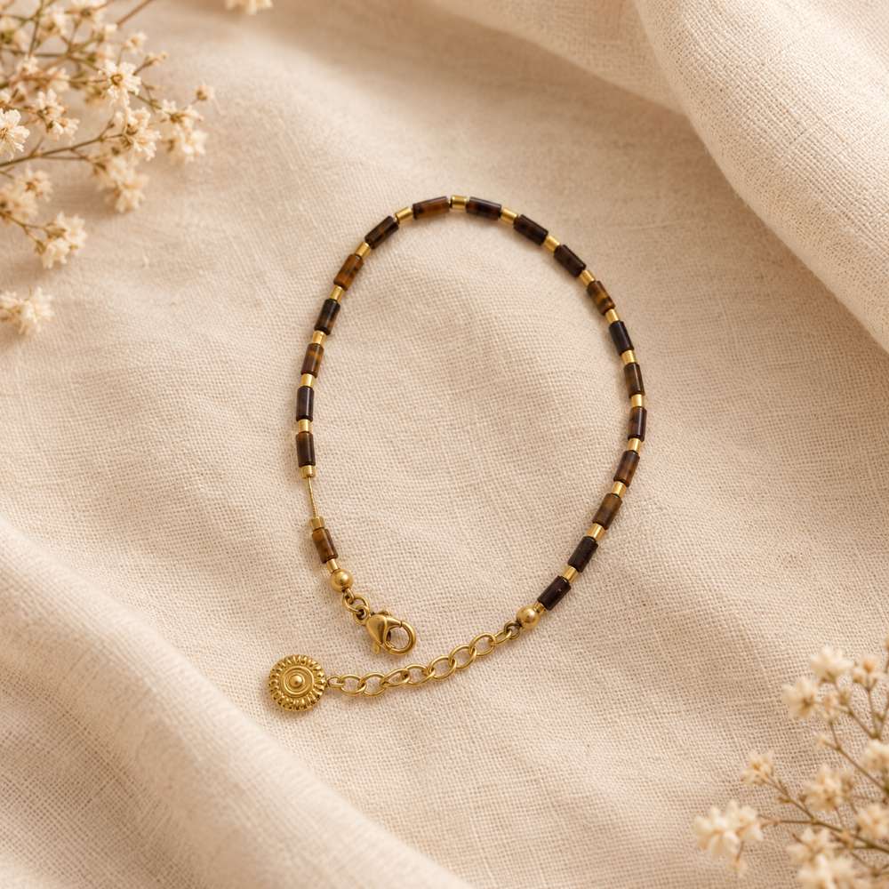 bracelet fin en œil de tigre
