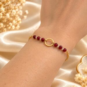 bracelet en cornaline et citrine