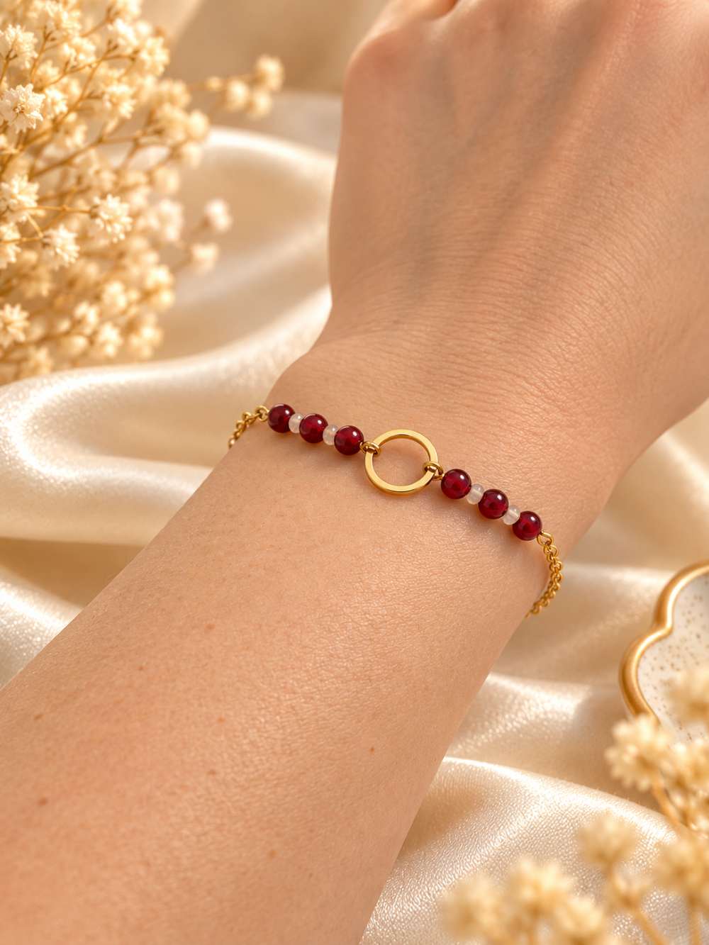 bracelet en cornaline et citrine