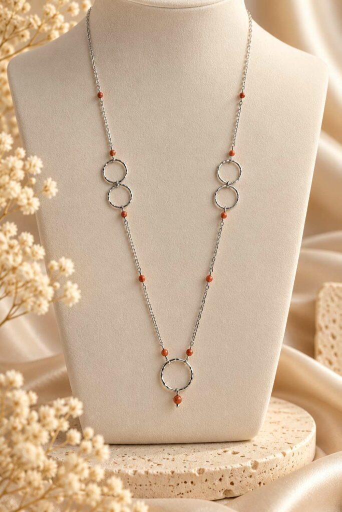 sautoir collier long perle goldstone